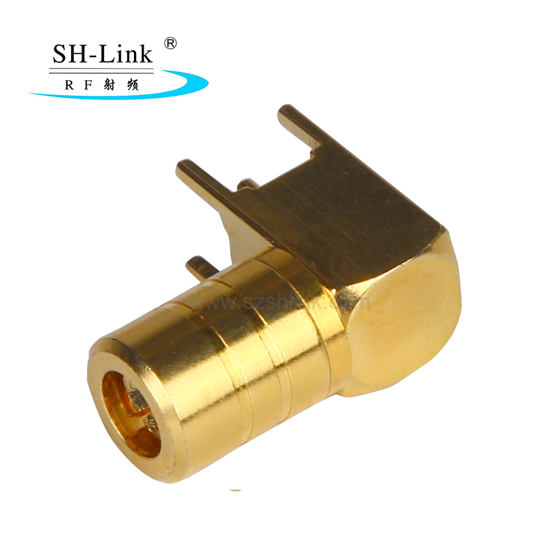 RF coaxial SMB female connector for PCB mount